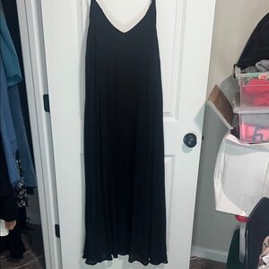 In February Black Spaghetti Strap Sleeveless Maxi Dress